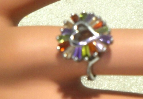 Sterling ring with multi color - sterling,