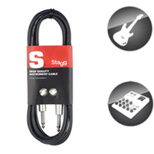 Câble Jack 6,35 Mâle Mono vers Jack 6,35 Mâle Connecteur PROFESSIONNEL 3 Mètres