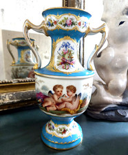 Vase Porcelaine Paris Angelots Dorures XIX ème siècle