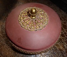 Grande boite porcelaine de Limoges art déco Baumy Savoyaud monture en bronze