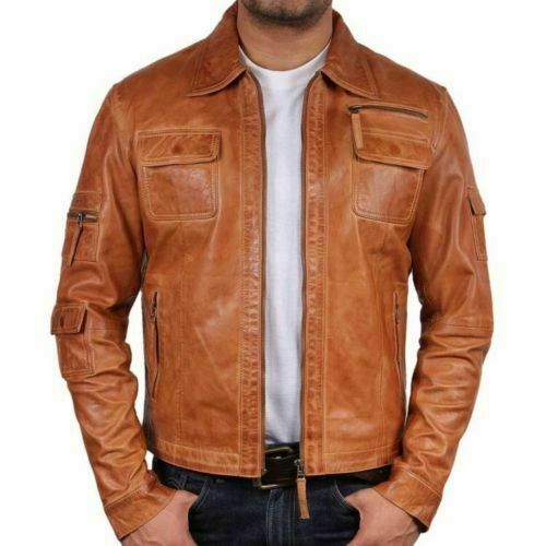 Veste motard vintage en - de,