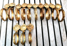 lot de dix superbe anneaux de rideaux en bronze  + trois différents plus petit