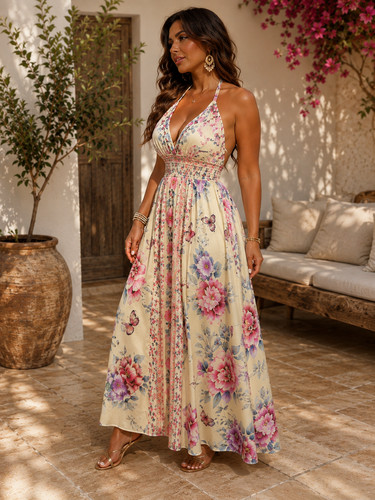 Robe longue bohème fluide - robe,