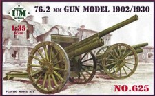 Unimodels UMT625 - 1:3 5 76,2mm Pistolet, Modèle 1902/1930