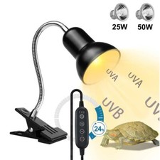 Lampe Chauffante Tortue Reptiles et amphibiens Minuterie 25W 50W - UVA UVB 360°