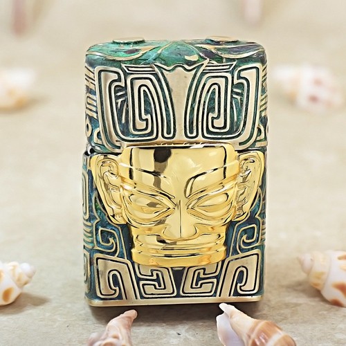 Briquet masque doré zippo - doré,