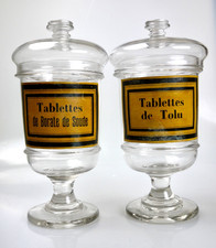 2 ANCIENS BOCAUX en VERRE de