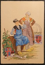 CARTE MAXIMUM CARD 1953 ARMOIRIES BLASON HÉRALDIQUE FOLKLORE BOURGOGNE