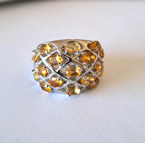 Bague citrine monture résille