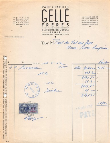 1952 parfumerie gelle - gelle, a