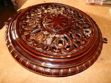 Couvercle poêle a bois Godin 3720 A et 2122 émaillé BRUN MAJOLIQUE bon état