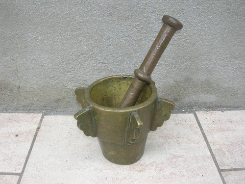 Ancien mortier bronze 8 - mortier, en