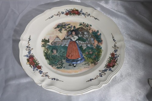 Vintage plat faïence alsace - plat,