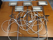 LOT 5 ECLAIRAGES LUMINAIRES NEPRO DISPLAY CHROME 300W STAND EXPOSITION VITRINE