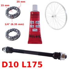 KIT AXE DE ROUE ARRIERE D10L175 GRAISSE ROULEMENT CAGE BILLES VELO MOYEU VTT