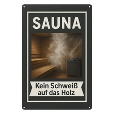 Blindage Métallique Sauna Indication, Premium Édition,20x30cm,Bouclier,Plaque