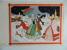 Gravure ancienne coloriée au