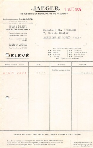 1939 horlogerie instruments - et,