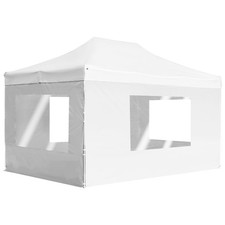 Tente de Réception Pliable avec Parois 4,5x3 m Blanc Pavillon Chapiteau vidaXL