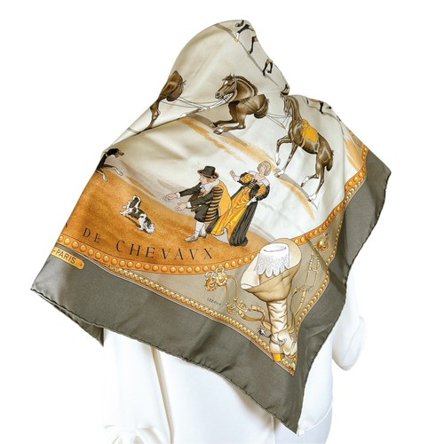 Foulard vintage soie hermes - foulard,