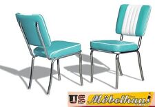 CO24 Turquoise Bel Air Meuble 2 Chaises Dîner de Cuisine Dans Style 50er Ans USA