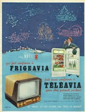 Publicité Advertising  820 1956  Frigeavia Téléavia   téléviseur frigidaire Noel