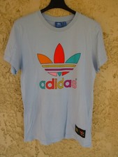 T-shirt ADIDAS TREFOIL rétro vintage PHARRELL WILLIAMS bleu ciel shirt jersey M