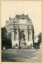 France, Paris, Fontaine Saint-Michel Vintage print  Tirage platine  10,5x15,