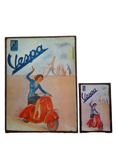 Lot plaques metal vespa - lot,