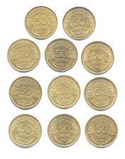 TRES RARE Lot 11 pièces 50 Centimes MORLON série complète 31 à 47 SUP à FDC