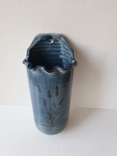 Vase Mural en céramique motif fleurs Roseaux signé DERT - Poterie du DER