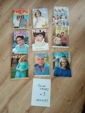 lot 9 magazines revues-PHILDAR Mailles enfants-patrons-Tricot- special-1980/1990