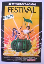 FESTIVAL ROCK DE FRANCONVILLE - 37H DE MUSIQUE - ORIGINAL POSTER - AFFICHE -1980