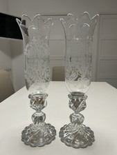 deux photophores en cristal de Baccarat modèle Bambous Tors
