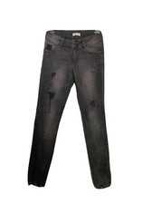 Jean troué dentelle denim - et,