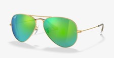 Ray Ban 3025 58 Aviateur - Remix Personnalisé - Or/Vert Miroir Polarisé