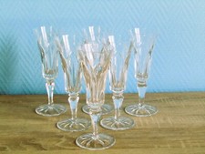 6 flutes en cristal de saint