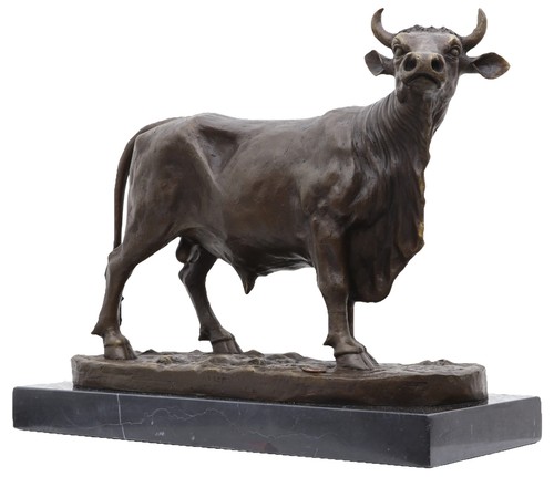 Statue taureau vache - de, bronze