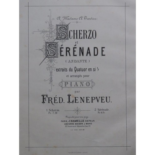 Lenepveu frédéric scherzo - frédéric,