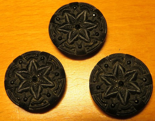 Bouton ancien jais français - ancien,