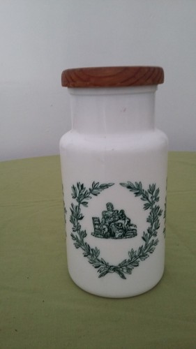 Ancien pot verre opaline - pot,