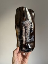 MAX IDLAS  Vase Sculpture Émaillée Or Céramique Era Denise Gatard Mithé Espelt