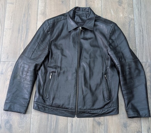 Blouson veste cuir noir - cuir,