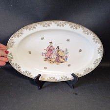 ?plat ovale en porcelaine Limoges décor Nankin