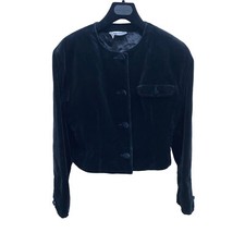 Courreges 1960s Vintage Black Velvet Jacket  Size M
