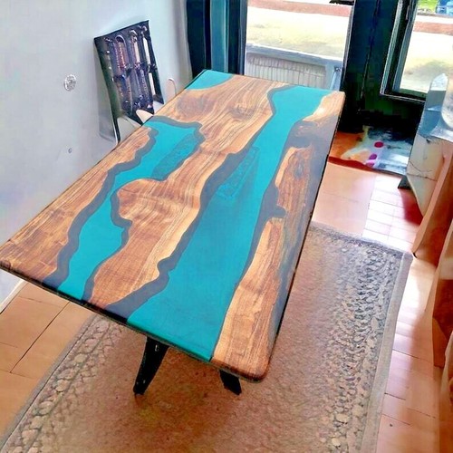 Table résine live edge - résine,