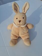 Doudou Lapin Marron Caramel Col Blanc NICOTOY 23 cm, TBE