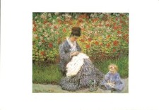 Carte Postale Claude Monet mère et enfant