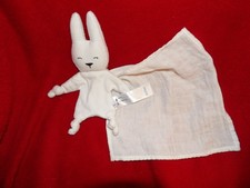 Doudou Plat Bout'chou Monoprix Lapin Eponge Lange Blanc