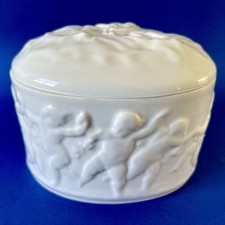 Boîte bonbonnière vintage porcelaine de Limoges anges chérubins